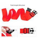 80In Luggage Straps for Suitcase Travel Long Belt Accessories (4Pcs Red / 80 In Fix)