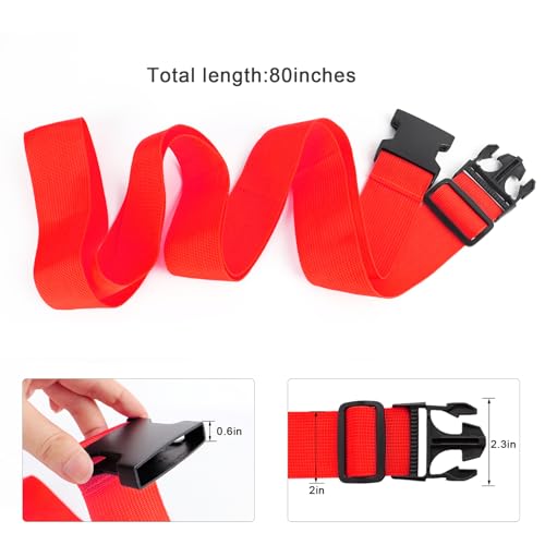 80In Luggage Straps for Suitcase Travel Long Belt Accessories (4Pcs Red / 80 In Fix)
