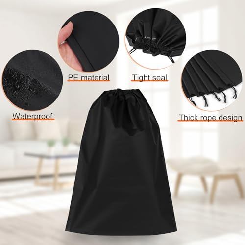 18 Pack Shoe Bags for Travel (Black)