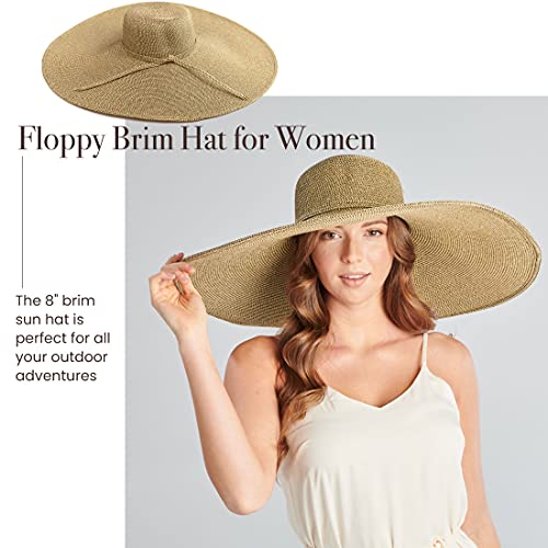 San Diego Hat Company UBX2535 Ultrabraid XL Brim Sun Hat Multi Brown One Size (One Size / Multi Brown- With Gold Lurex)