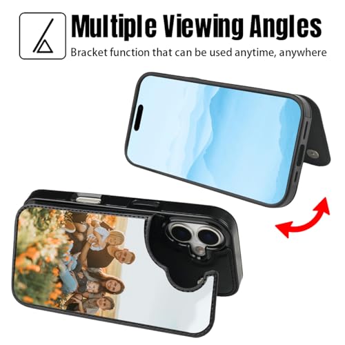 Custom Wallet Phone Case for iPhone Air with Photo (Black-A / iPhone Air)