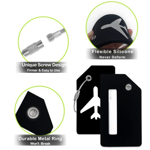 Luggage Tag 8 Pcak (Black)