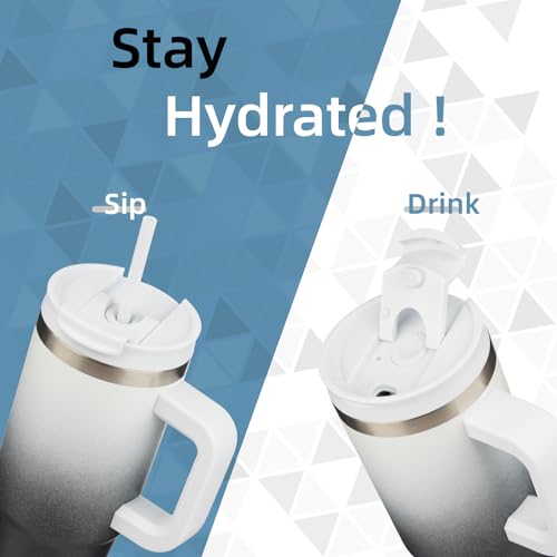 30 oz Insulated Tumbler Water Bottle with Handle (30 Ounces / Day Night)