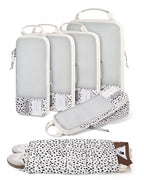 6 Set Compression Packing Cubes for Travel (Seaside Dots / Set of 6)