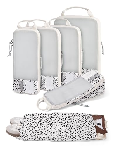 6 Set Compression Packing Cubes for Travel (Seaside Dots / Set of 6)