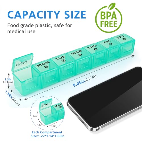 2 Pack Weekly Large Pill Organizer (Blue-orange)
