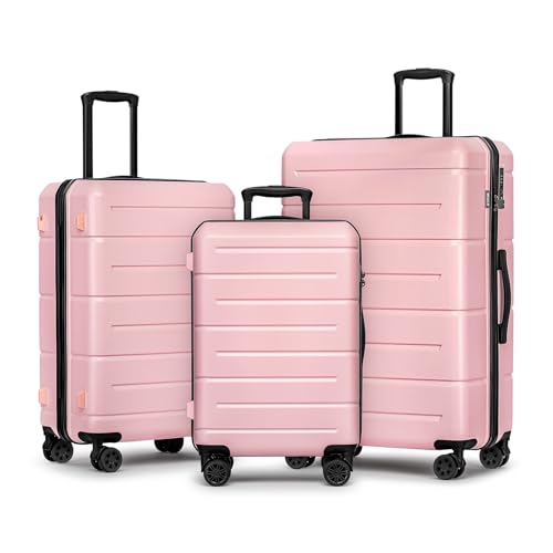 Luggage Sets 3 Piece Hardshell 20" (Light Pink / 3-Piece Set (20/24/28))
