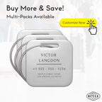 Stainless Luggage Tags for Suitcases (Classic Square-silver)