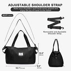Large Travel Duffle Bag Carry On Weekender Bags for Women Men 18x14x8 Gym (A34-Black-2-layer Expansion / X-plus)
