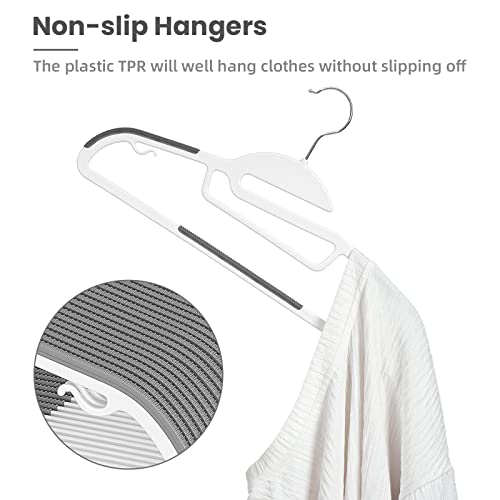 Plastic Hangers 50 Pack with Non (White / 50 pack)