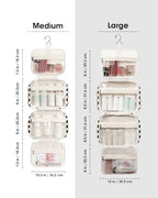 Hanging Toiletry Bag for Women (B-Black Checkerboard / Medium)