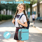 Kids Lunch box Insulated Soft Bag Mini Cooler Back to School Thermal Meal Tote Kit for Girls (Sea Blue)