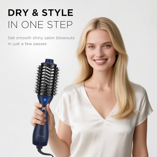 One Step Hair Dryer Brush and Styler Volumizer (Prussian Blue / 2.3" Oval Barrel)