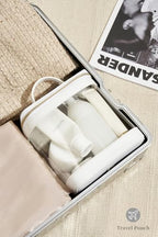 ROWNYEON Clear Makeup Bag (White with Handle)