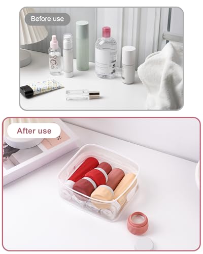 Travel Size Toiletries 8 Pack (3oz bottle 1oz jar / Cherry Red)