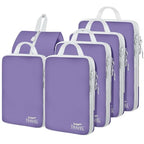 6 Set Compression Packing Cubes (Purple-6pcs / Set of 6)