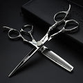 6/7-Inch Professional Hair Scissors Haircut Rose Pattern Hair Scissors Styling Tools Japanese Stainless Steel Scissor Set (6-inch -2pc-A) (6-inch -2pc-a)