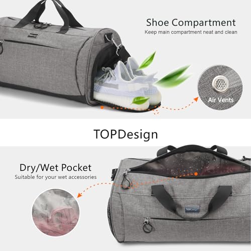 Gym Bag for Women (Flower / Medium - 20 x 10 x 10″)