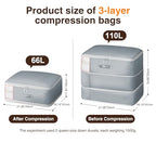 4 Pack Compression Storage Bags (110L-4 Pack / Light Gray)