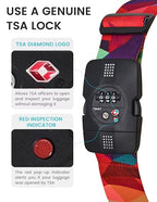Travelkin Luggage Straps TSA Approved (Colorful Geometry)