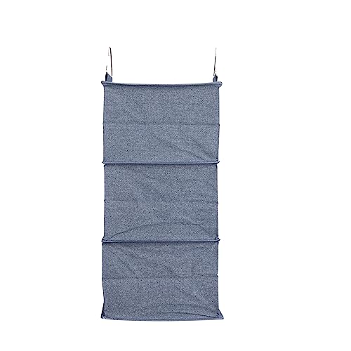 Hanging Cotton Blend Closet Organizer with 3 Storage Shelves (Denim)