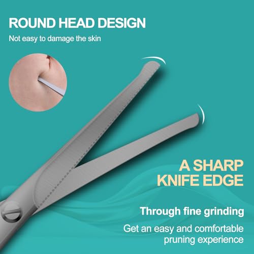 4.7" Stainless Steel Nose Hair Scissors (Matte Silver)