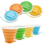 4 Pack Silica gel Collapsible Travel Cup 270ml (Yellow & Orange & Blue & Green)