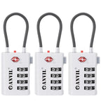 TSA Approved Luggage Locks with Search Alert Indicator (White)