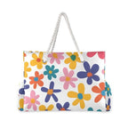 Large Beach Bags Totes Canvas Tote Shoulder Bag Soft Wave Water Resistant Bags for Gym Travel Daily Ocean (Colorful Flower)