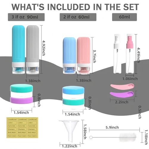16 Pack Travel Bottles Set (multicolor)