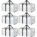 6 Pack Extra Heavy Duty Large Moving Bags with Strong Zipper (White / 6 Pack)