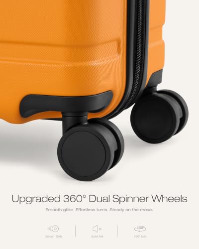 Luggage Set 3 Piece Lightweight Durable Hardshell (Tangerine)