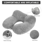 2 Inflatable Neck Pillow Airplane Travel (Gray)