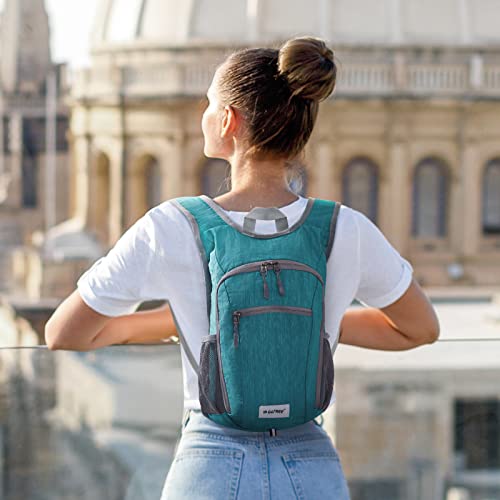 10L 15L Hiking Backpack Lightweight Packable Hiking Daypack Small Travel Outdoor Foldable Shoulder Bag (Teal Blue / 10L)