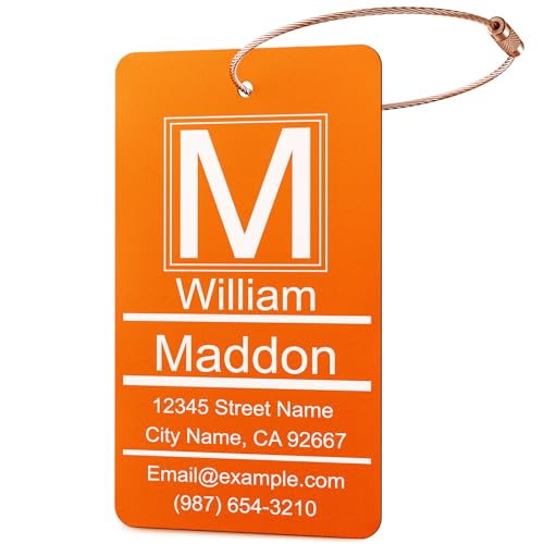 Luggage Tags for Suitcase (Orange / Vertical (2x3.5"))