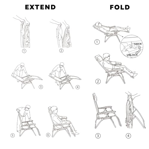 Oversized Zero Gravity Chair (Light Gray & Black / Set of 2)