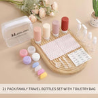 21 Pack Travel Bottles for Toiletries (Cream)