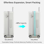 26 Inch Luggage with Spinner Wheels (Smoke White / 26 Inch EXT)