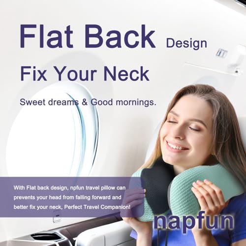Neck Pillow for Travel with Travel Pouch (Turquoise Striped Kit)