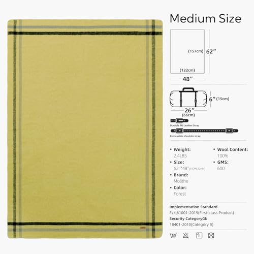 100% Wool Blanket (Forest / Medium)