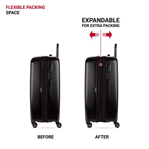 7272 Energie Expandable Hardside Luggage with Spinner Wheels and TSA Lock (3-Piece Set (19/24/27) / Black)