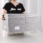Jumbo Collapsible Storage Cubes with Lids Fabric Decorative Storage Bins Boxes Organizer Baskets with Cover Handles for Bedroom Closet Living Room 23.2x15.7x11.8 Inch 3 Pack (Assorted Color / XX Large(3-Pack))
