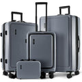 4 Piece Luggage Sets with Spinner Wheels (4 Piece Set (20/24/28) / Grey)