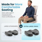 Extra Large Gel & Memory Foam Seat Cushion (Charcoal / X-Large)