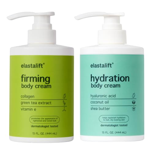 Collagen Body Cream + Hyaluronic Acid Lotion Skin Care Set (15 Fl Oz (Pack of 2) / Collagen + Hyaluronic Acid Cream Set)