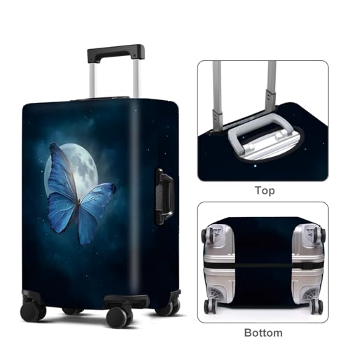 Blue Butterfly Luggage Cover Washable Suitcase Protector Anti (Blue butterfly / L(28-30inch suitcase))