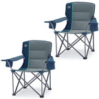 2 Pack Oversized Folding Camping Chair for Adults (Navy-2 Pack)