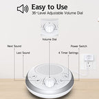 Loud Pink Noise Sound Machine Sleep Machine Nostop 30 Soothing Sounds for Baby Kids Adults Sleep Pinknoise Machine 36 (White)
