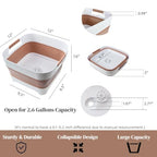 2.6 Gal Collapsible Baby Bottle Wash Basin with Drain Plug (Brown)