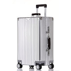20 Inch All Aluminum Carry On Luggage with Leather Handle (Silver / Carry on 20inch)